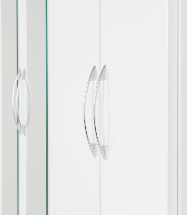 Nevada 6 Door 2 Drawer Mirrored Wardrobe – White Gloss