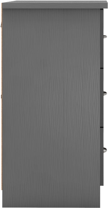 Nevada 6 Drawer Chest – 3D Effect Grey