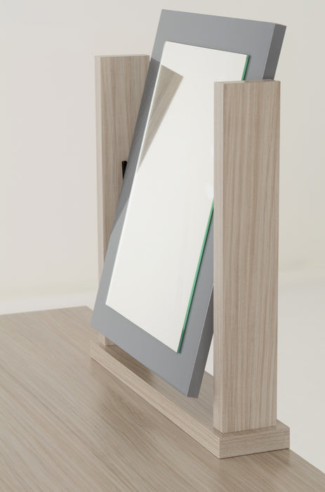 Nevada 4 Drawer Dressing Table Set – Grey Gloss / Light Oak Effect Veneer