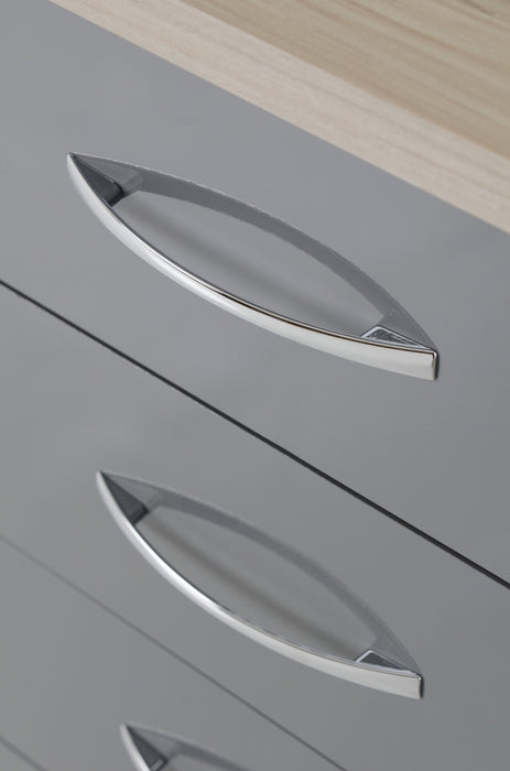 Nevada 4 Drawer Dressing Table Set – Grey Gloss / Light Oak Effect Veneer