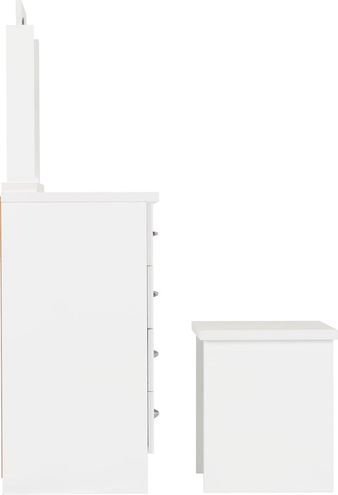 Nevada 4 Drawer Dressing Table Set – White Gloss