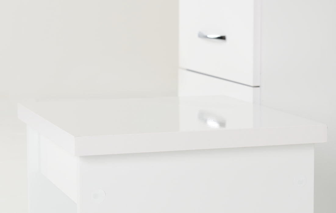 Nevada 4 Drawer Dressing Table Set – White Gloss