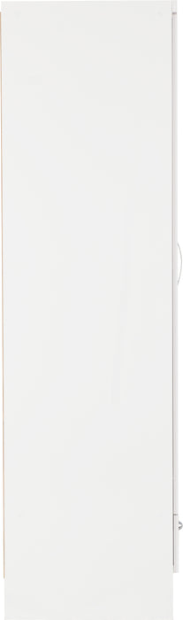 Nevada Mirrored 2 Door 1 Drawer Wardrobe – White Gloss