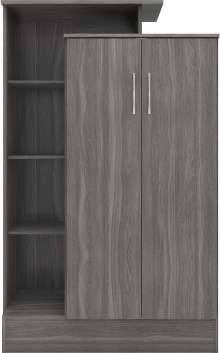 Nevada Petite Open Shelf Wardrobe – Black Wood Grain