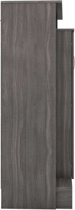 Nevada Petite Open Shelf Wardrobe – Black Wood Grain