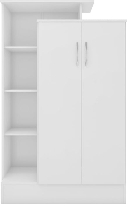 Nevada Petite Open Shelf Wardrobe - White Gloss