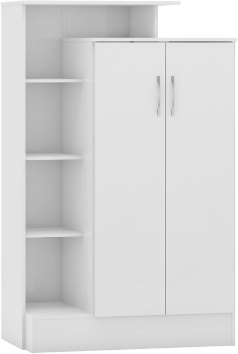 Nevada Petite Open Shelf Wardrobe - White Gloss