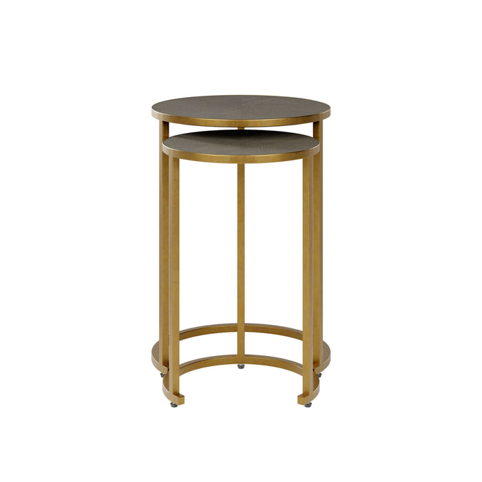 Hampton Nest Table | Grey Shagreen | 2 piece-Cheshire Furniture Outlet
