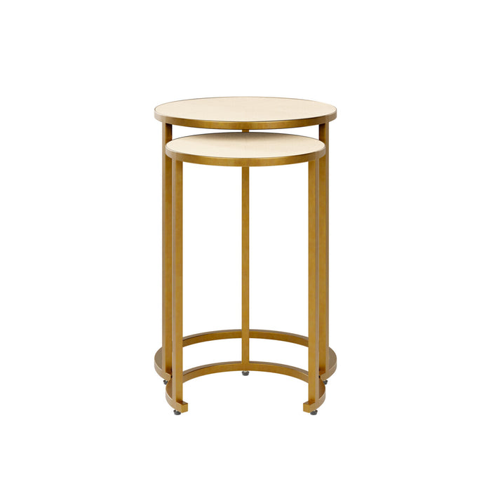 Hampton Nest Table | Ivory Shagreen | 2 piece-Cheshire Furniture Outlet