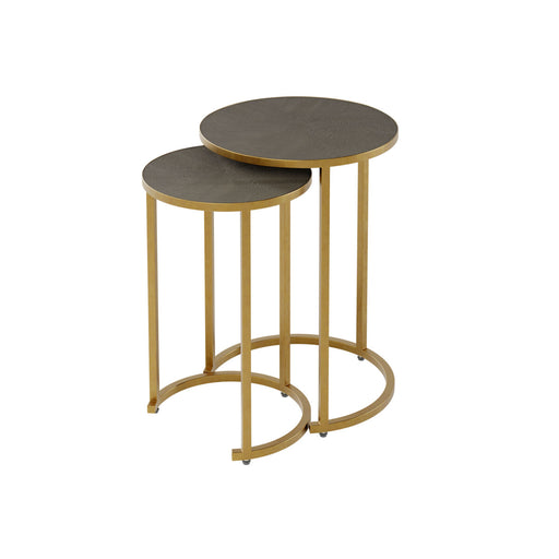 Hampton Nest Table | Grey Shagreen | 2 piece-Cheshire Furniture Outlet