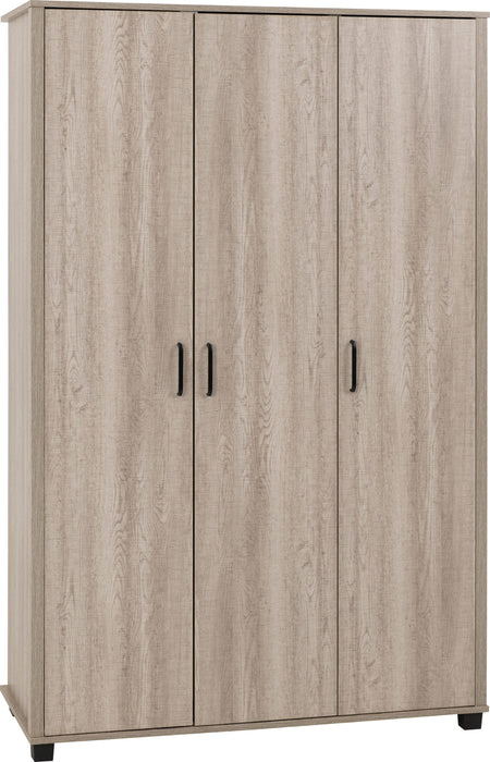 Oliver 3 Door Wardrobe - Light Oak Effect