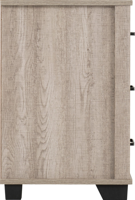 Oliver 3 Drawer Bedside Table - Light Oak Effect