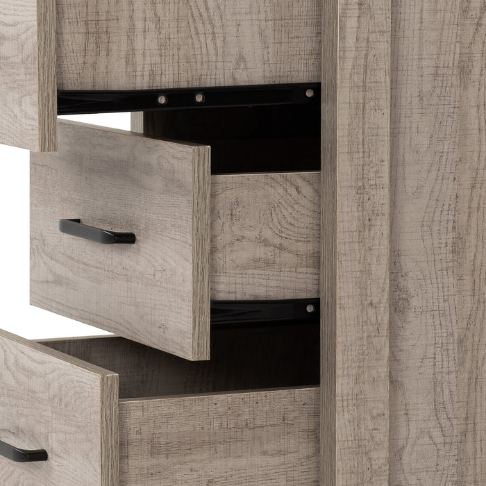 Oliver 3 Drawer Bedside Table - Light Oak Effect