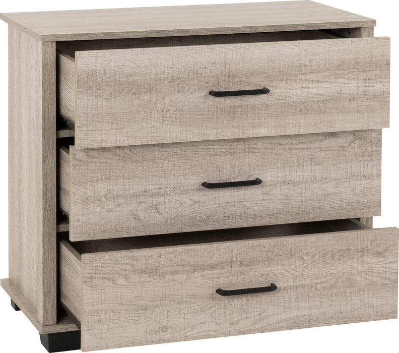 Oliver 3 Drawer Chest - Light Oak Effect