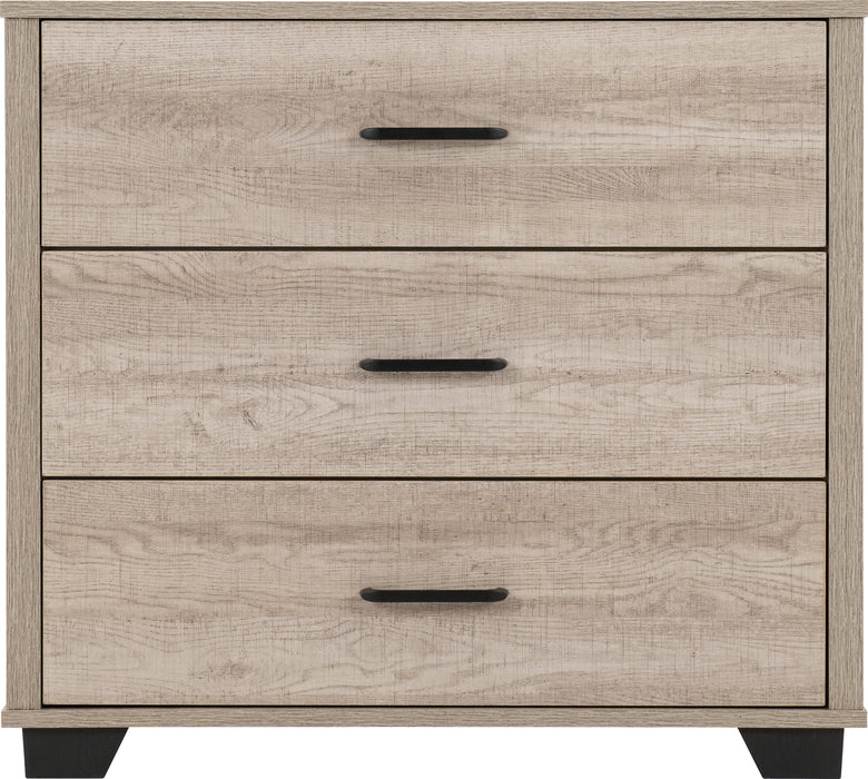 Oliver 3 Drawer Chest - Light Oak Effect