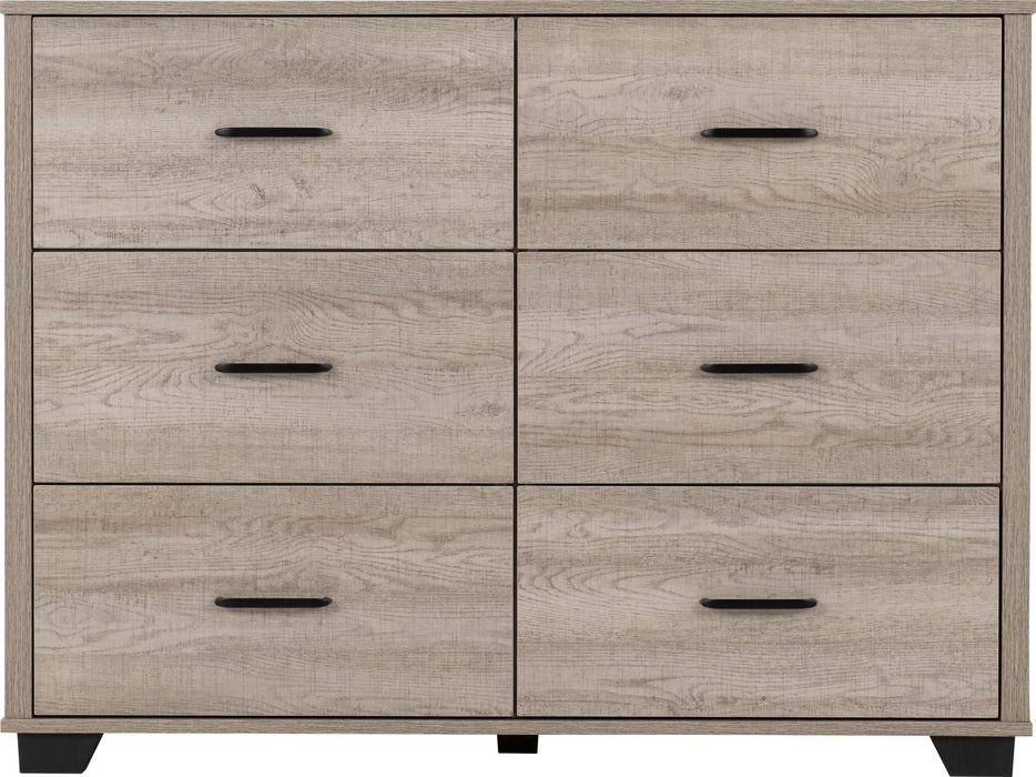 Oliver 6 Drawer Chest - Light Oak Effect