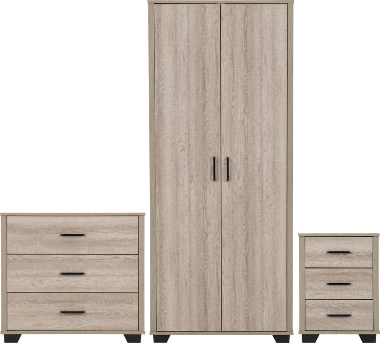 Oliver Trio Bedroom Set - Light Oak Effect