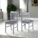 Grey dining chair wooden with grey fabric seat