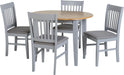 Oxford Extending Dining Set – Grey/Natural Oak/Grey Fabric