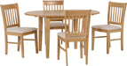 Oxford Extending Dining Set – Natural Oak/Mink Microsuede