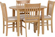 Oxford Extending Dining Set – Natural Oak/Mink Microsuede