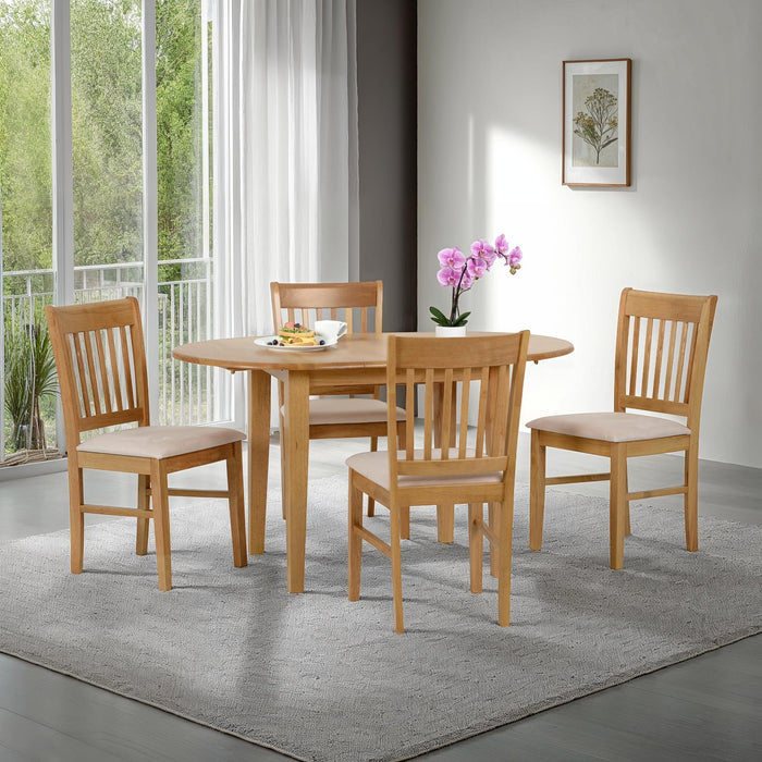 Oxford Extending Dining Set – Natural Oak/Mink Microsuede