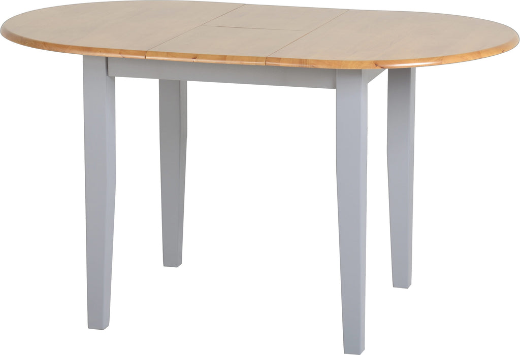 Oxford Extended Dining Set – Grey/Natural Oak/Grey Fabric
