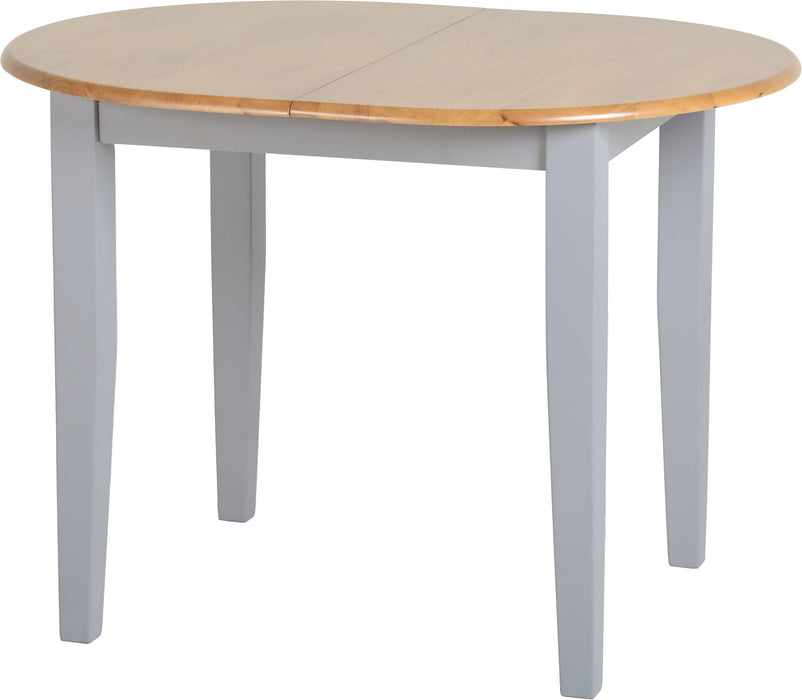Oxford Extending Dining Set – Grey/Natural Oak/Grey Fabric