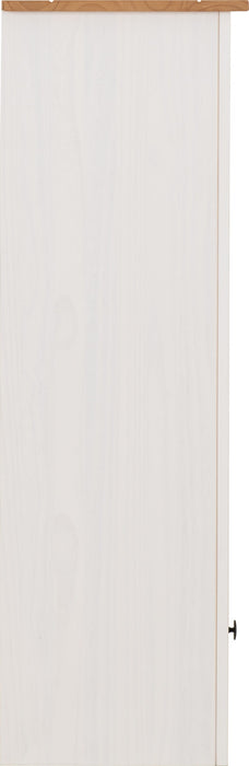 Panama 1 Drawer Wooden Bookcase, White & Natural Wax