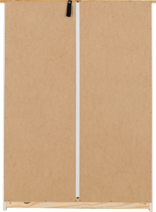 Panama 1 Drawer Wooden Bookcase, White & Natural Wax