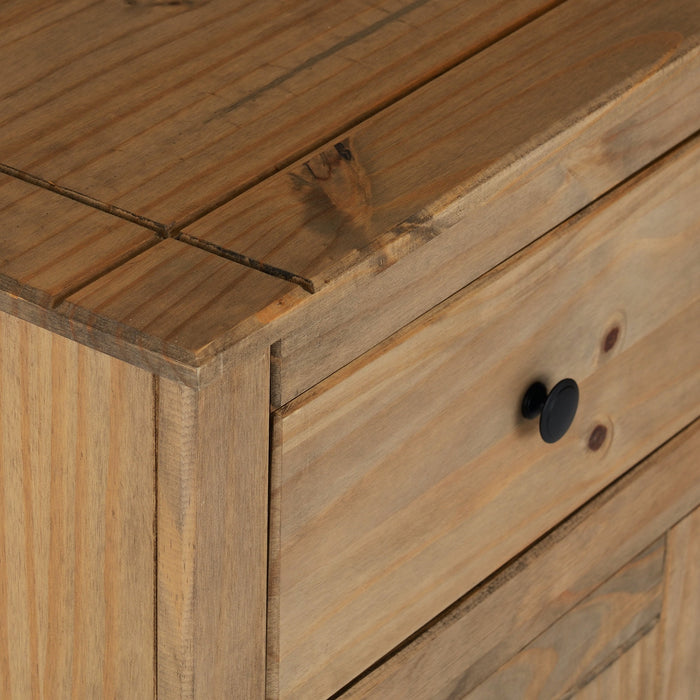 Panama 2 Door 2 Drawer Sideboard – Natural Wax close up