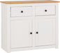 Panama 2 Door 2 Drawer Sideboard – White/Natural Wax