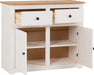 Panama 2 Door 2 Drawer Sideboard – White/Natural Wax open