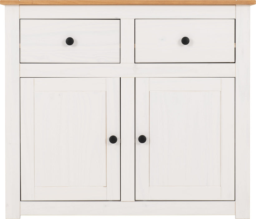 Panama 2 Door 2 Drawer Sideboard – White/Natural Wax front view