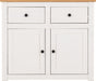 Panama 2 Door 2 Drawer Sideboard – White/Natural Wax front view