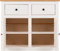 Panama 2 Door 2 Drawer Sideboard – White/Natural Wax open