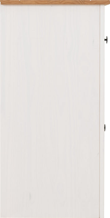 Panama 2 Door 2 Drawer Sideboard – White/Natural Wax side view