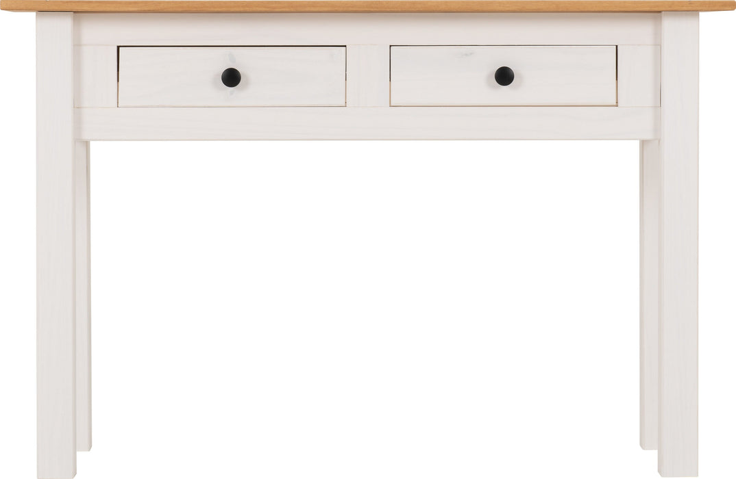 Panama 2 Drawer Console Table - White/ Natural Wax