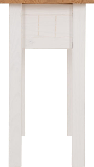 Panama 2 Drawer Console Table - White/ Natural Wax