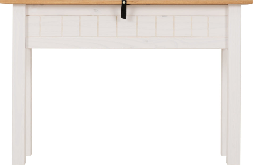 Panama 2 Drawer Console Table - White/ Natural Wax