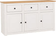 Panama 3 Door 3 Drawer Sideboard – White/Natural Wax