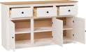 Panama 3 Door 3 Drawer Sideboard – White/Natural Wax