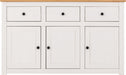 Panama 3 Door 3 Drawer Sideboard – White/Natural Wax