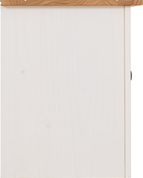 Panama 2 Door 1 Shelf Flat Screen TV Unit - White/ Natural Wax
