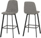 Quebec Bar Chair (Box of 2) - Grey Faux Leather