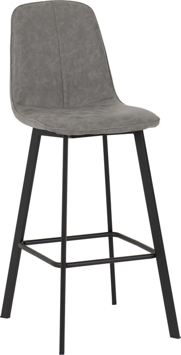Quebec Bar Chair (Box of 2) - Grey Faux Leather