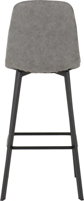 Quebec Bar Stool – Concrete Effect/Black/Grey Faux Leather