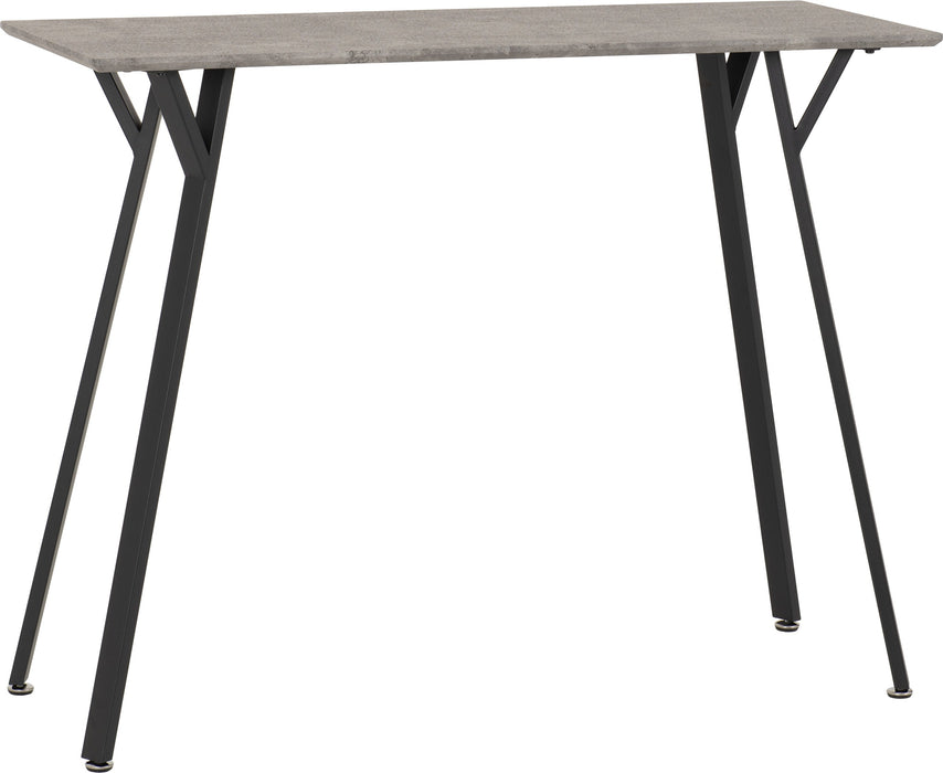 Quebec Bar Table Set – Concrete Effect/Black/Grey Faux Leather