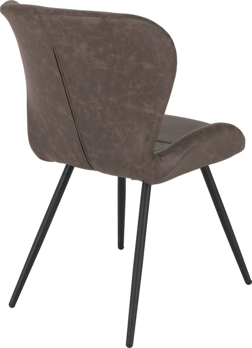 Brown Faux Leather chair back view