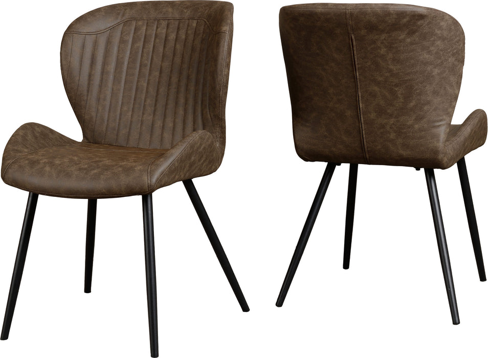 Brown Faux Leather dining chairs